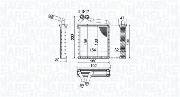 Радиатор печки (отопителя) Magneti Marelli 350218442000 цена, от 38.43 USD